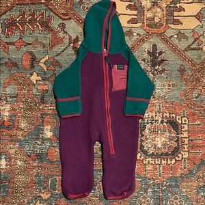 L.L. Bean Kids Fleece One Piece - Green and Purple